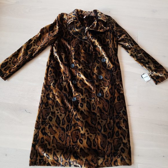 Free People Jackets & Blazers - Free People Velvet Leopard Trench XS